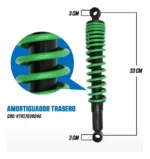 Amortiguadores Hanzo Traseros Verde Para Italika  150z - Imagen 3