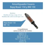 Amortiguador Trasero Para Boxer 150 Y Bm 150 Endurance - Imagen 8
