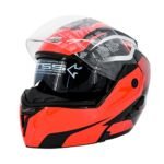 Casco Abatible “M” Hanzo – Certificación DOT, Rojo/Blanco | KTA01150002