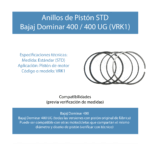Anillos de Pistón STD para Dominar 400 / 400 UG – Ajuste Preciso y Rendimiento Confiable | 36JF0060-VR - Imagen 4