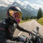 Casco Para Moto Xecuro X217 Abatible Negro Rosa Mate Negro Con Rosa Sólido Mate L - Imagen 4