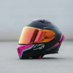 Casco Para Moto Xecuro X217 Abatible Negro Rosa Mate Negro Con Rosa Sólido Mate L