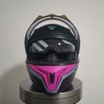 Casco Para Moto Xecuro X217 Abatible Negro Rosa Mate Negro Con Rosa Sólido Mate L - Imagen 2
